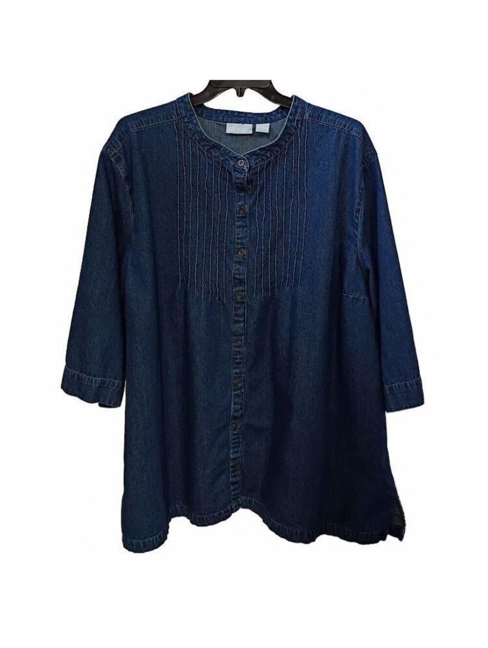 Liz & Me Women's Dark Blue Denim Tunic Shirt Plus Size 5X